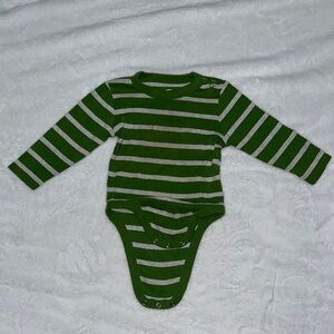 Carter's Green and Gray Striped Bodysuit Soft Knit One Piece
